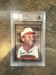 1996 CANADIAN CLUB BASEBALL KARTE #5 FRANK ROBINSON AUTO AUTOGRAMM BECKETT - Bild 1 von 2