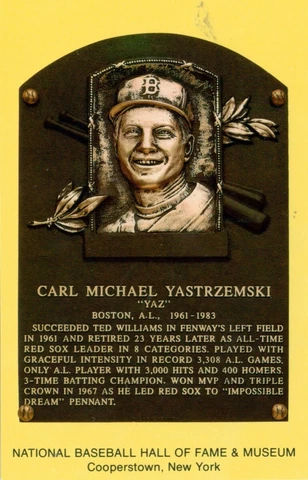 TWO RED SOX Hall of Famers POSTCARD Art Carl YASTREZEMSKI Carlton FISK Cover