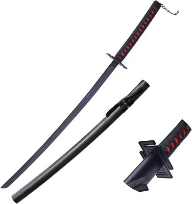Katana espada samurai Ichigo blanqueadora de acero al carbono Handmand 1045 tamaño completo juegos con disfraces Foto 1 de 4