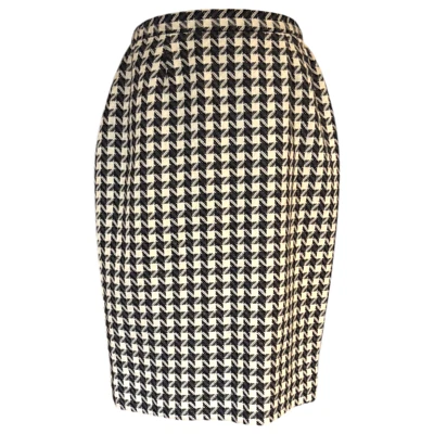 Lilli Ann Collections vtg 80s black white houndstooth lined wool skirt USA sz S - Image 1 of 4