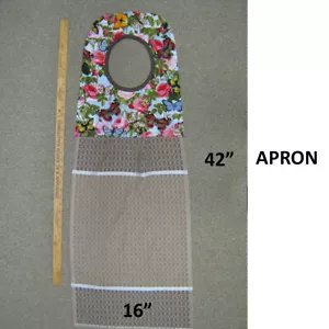 Beige Apron with butterfly print, Small - Handmade - Picture 1 of 2