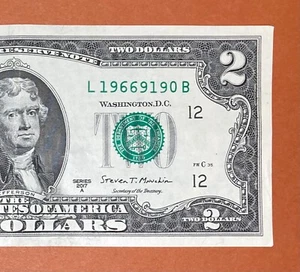 1966 September 19 (L 19669190 B) Birthday Note $2 Two Dollar Bill (1966/9/19_) - Picture 1 of 3