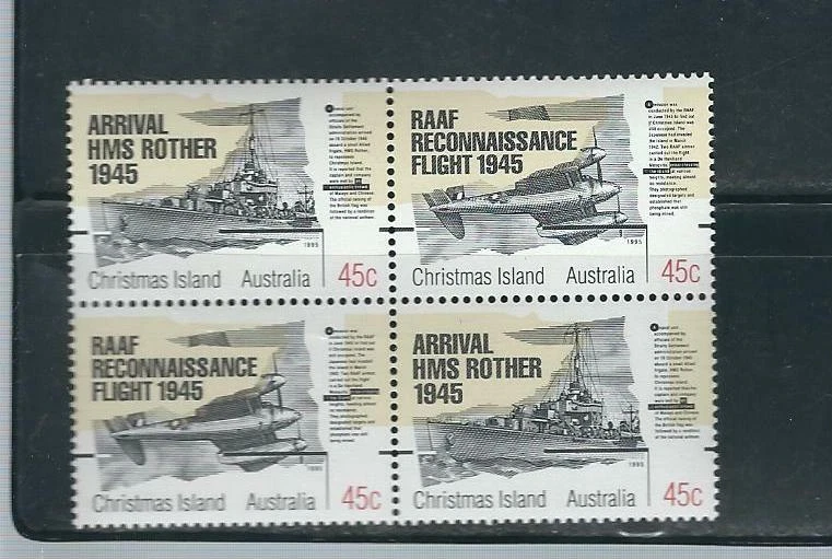 Isla de Navidad SC # 373a-b Fin de la Segunda Guerra Mundial, 50 aniversario. MNH Foto 1 de 1