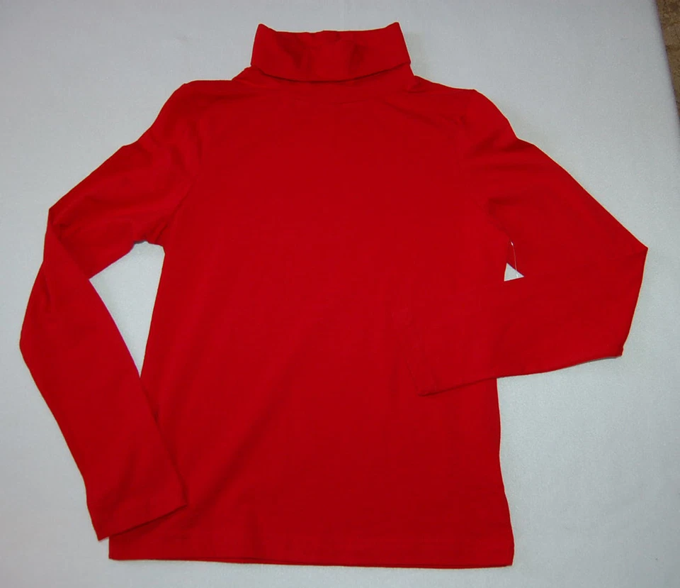 Girls L/S Knit Shirt SOLID RED TURTLENECK Layering Undershirt XL 14-16 - Image 1 of 1