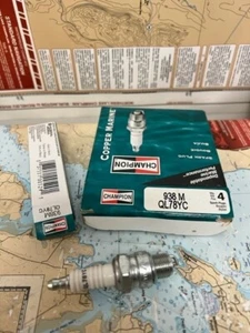Champion pack of 4 #QL78YC Copper Marine Spark Plugs 938M. - Picture 1 of 1