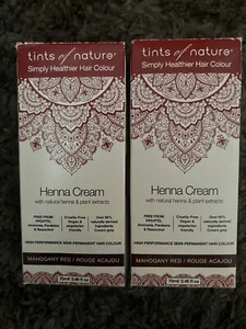 2 Tints Of Nature - Henna Cream Mahogany Red - 2.46 oz Bottles - Picture 1 of 5