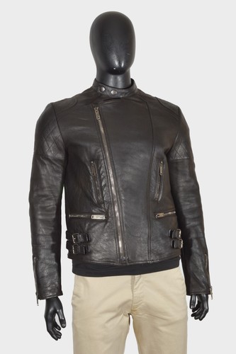AUTENTICO Giacca Uomo Gucci Shearling Biker 42US UK 52IT Marrone Profondo 100% Pelle