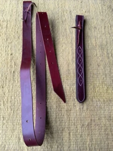 Western Horse Saddle Heavy Leather Tie Strap + Off Billet Black or Brown Latigo - Picture 1 of 9