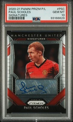 PAUL SCHOLES PSA 10 2020 PANINI PRIZM PREMIER LEAGUE FIRMAS MAN UTD AUTO Foto 1 de 2