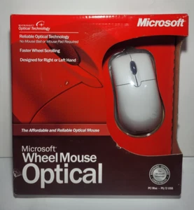 Microsoft Wheel Mouse Optical USB PS/2 - D66-00029 New Old Stock - Picture 1 of 6