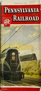 Horario de pasajeros del ferrocarril de Pensilvania - 26 de junio de 1949 - Imagen 1 de 3
