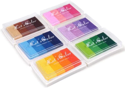 Xoreart Craft Rainbow Finger Ink Pads, Set of 6 DIY Multicolor Craft Stamp Pads  - Image 1 of 4