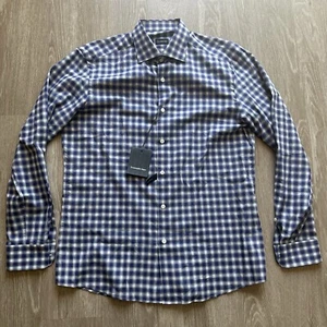 Ermenegildo Zegna Shirt Size Large Purple Check Plaid Classic Fit NWT - Picture 1 of 12