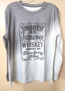 Women's Size M T-Shirt Long sleeve Tennessee Whiskey Grey Ombre Lightweight - Picture 1 of 5