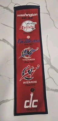 Washington Bullets WIZARDS 31" x 8" Winning Streak Banner NBA Home Decor VINTAGE - Image 1 of 4