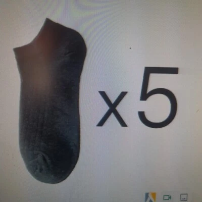 Paquete de 5 pares de calcetines cortos informales de algodón lisos a rayas concisas conjunto de calcetines al tobillo de moda Foto 1 de 4