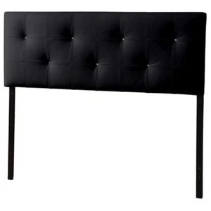 Baxton Studio Dalini Modern and Contemporary King Black Faux Leather Headboard - Picture 1 of 4