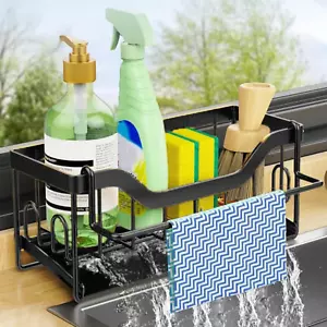 Sponge Holder for Kitchen Sink, Sink Caddy with Detachable Rag Holder, Kitchen S - Picture 1 of 12