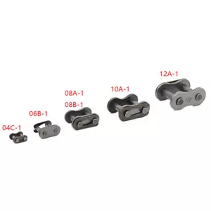 Eslabón de conexión de cadena de rodillos hebilla completa 04C-1 06B-1 08A-1 08B-1 10A-1 12A-1 Nuevo - Imagen 1 de 5