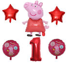 Peppa Pig Birthday Balloons Set Cartoon George Peppa Number 1 Red