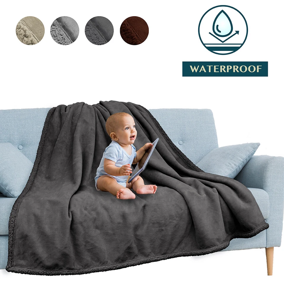 Waterproof Blanket for Couch Sofa Bed Protector Cover WaterResistant Large 80x60 - Image 1 of 4