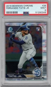 FERNANDO TATIS JR 2019 BOWMAN CHROME ROOKIE RC #26 PSA 9 MINT **PADRES**