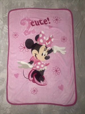 Manta bebé Minnie Mouse rosa 2 ¡linda! Flower Soft Felpa Vellón Tiro Lovey Foto 1 de 4