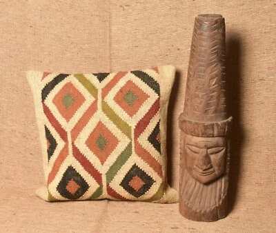 45 Cm Handmade Jute Wool Kilim Cushion Cover Ptanga Pillow Covers Pillow Case - Image 1 of 4
