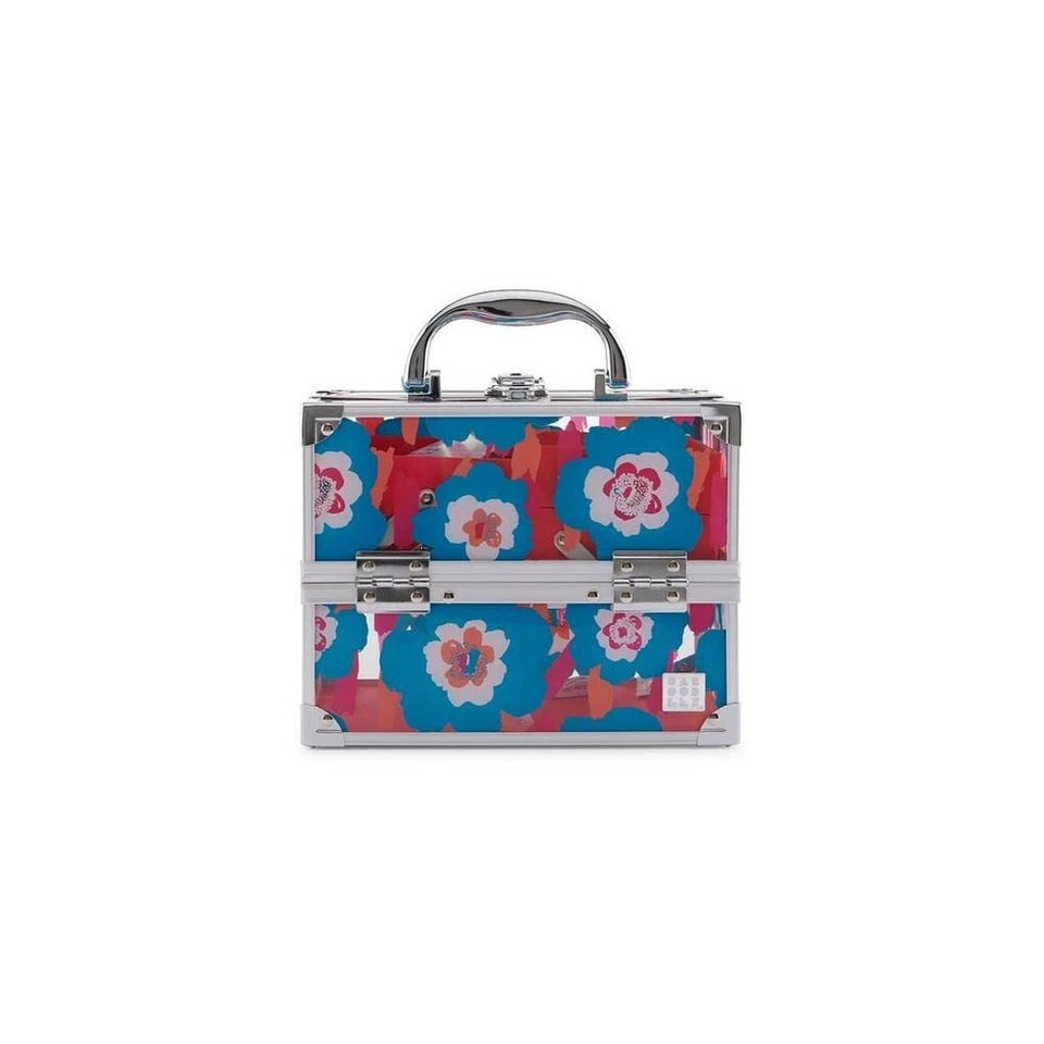 Estuche de tren para mujer Caboodles, estampado floral azul translúcido Foto 1 de 1