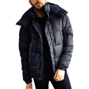Mens Down Wellon Winter Jacket Breathable Light Warm Durable Parka Black Medium - Picture 1 of 5