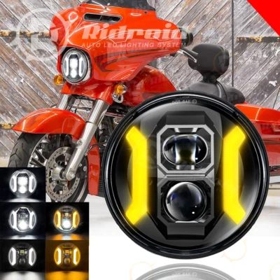 DOT 7" inch LED Headlight Hi/Low Beam&DRL For Harley-Davidson Street Glide FLHX - Image 1 of 4