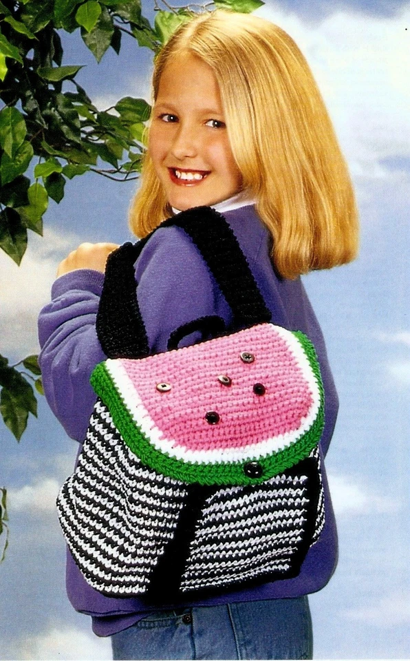 SUMMERTIME Watermelon Backpack/Apparel/Crochet Pattern INSTRUCTIONS ONLY - Image 1 of 1