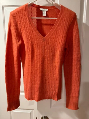 Suéter Cachemira Cuello en V Talla M Tweeds Naranja Usado Foto 1 de 3