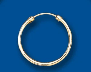 Men's Earring Gold Hoop Earring 9 Carat Yellow Gold Heavy Weight Creole - Picture 1 of 2