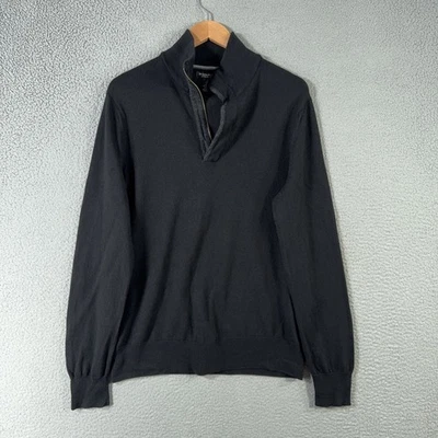 Banana Republic Sweater Mens Large Extra Fine Merino Wool Quarter Zip Pullover - Image 1 of 4