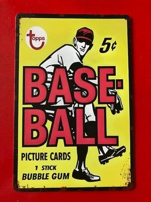 Letrero de hojalata de béisbol estilo 1968 8"x12" arte de pared retro de metal Foto 1 de 2