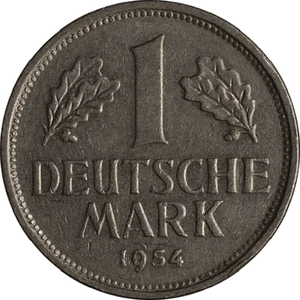 Germany: Federal Republic 1954-G Mark KM#110 Nice VF+ - Very Scarce - Picture 1 of 2