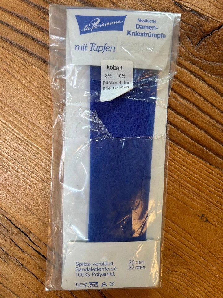 Damen Kniestrümpfe mit Tupfen gemustert 8,5-10,5 passend für alle blau - Bild 1 von 1