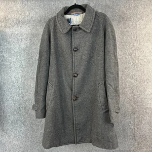 Vintage Pendleton Mens Pea Coat 2XL XXL Grey Button Down 1950s USA 100% Wool - Picture 1 of 10