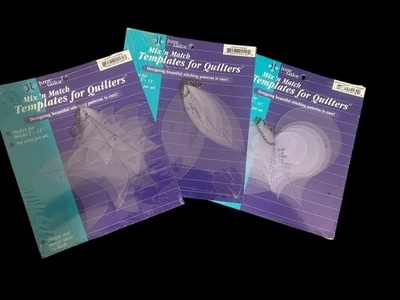 Лот из 3 июня Tailor Mix n Match шаблонов для Quilters Leaf Heart Crown 6/Комплект - Изображение 1 из 4