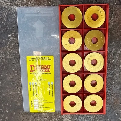 Qty 10 Dorian MDR-50-C-CP 1" Ø .236Wx.3125 50 TPI Cobalt Knurl Wheel Diagonal RH - Image 1 of 2