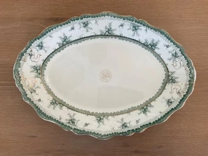 Antique John Maddock & Sons Hamilton 12" by 17" White & Green Platter - Picture 1 of 6
