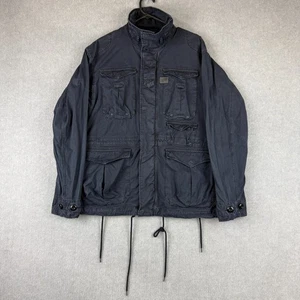 G Star Jacket Mens Medium Navy Blue Armoured Field Military Safari Style Canvas - Picture 1 of 10
