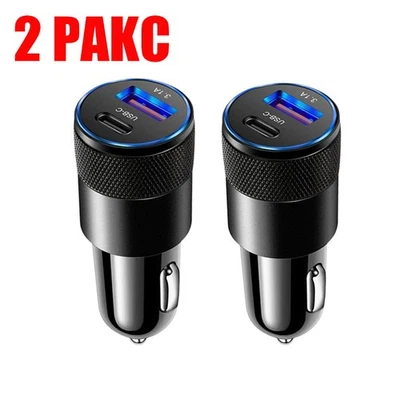 Adaptador carregador rápido 15W 12V USB C telefone de carro PD/QC USB A plugue isqueiro - Imagem 1 de 4
