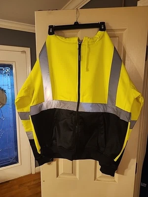 ML Kishigo - Hi-Vis Hooded Full-Zip Sweatshirt - JS102-NWOT Xl - Image 1 of 4