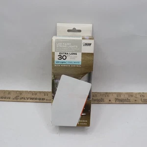 Feit LED Fairy String Lights Battery or USB Powered Cool White 1.8W 30Ft  - Picture 1 of 4