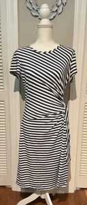 Vestido J. McLaughlin Elora en Brazalete Rayas Azul y Blanco Manga Corta Talla Grande - Imagen 1 de 9