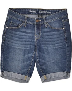 MOSSIMO Womens Mid Rise Denim Shorts US 2 XS W28 Navy Blue Cotton AN15 - Picture 1 of 3