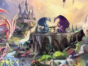 Ravensburger DRAGON VALLEY 2000 Piece Puzzle HTF Rose Kahn COMPLETE Fantasy - Picture 1 of 15
