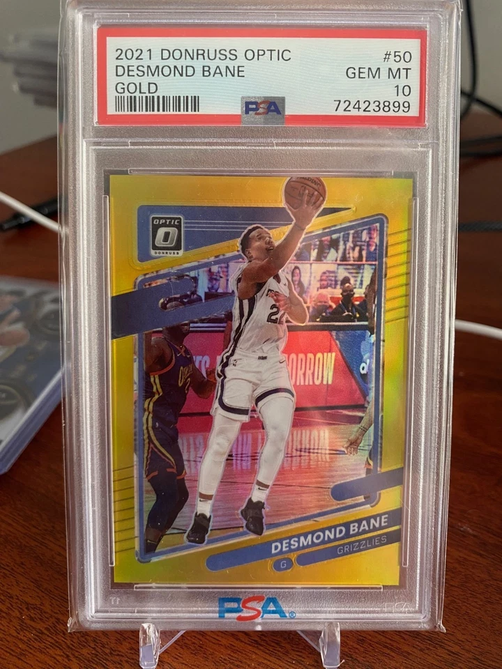 2021 Donruss Optic Desmond Bane Gold /10 PSA 10 Memphis Grizzlies Orlando Magic - Image 1 of 2
